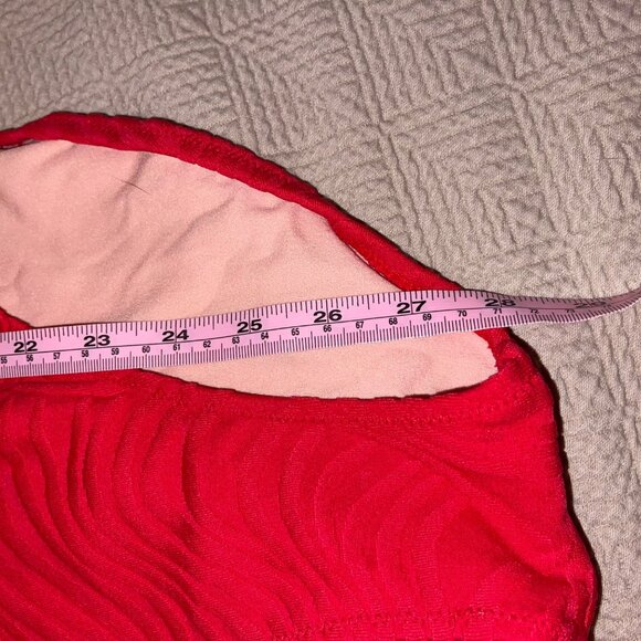 Gottex Vintage Womens Swimwsuit Size 12 Red Square Neck Scoop Back Stretch Knit - Picture 11 of 13